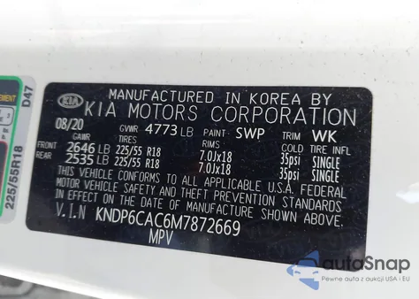2021 Kia Sportage S from USA, damaged, VIN KNDP6CAC6M7872669